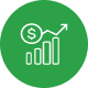 chart with money symbol